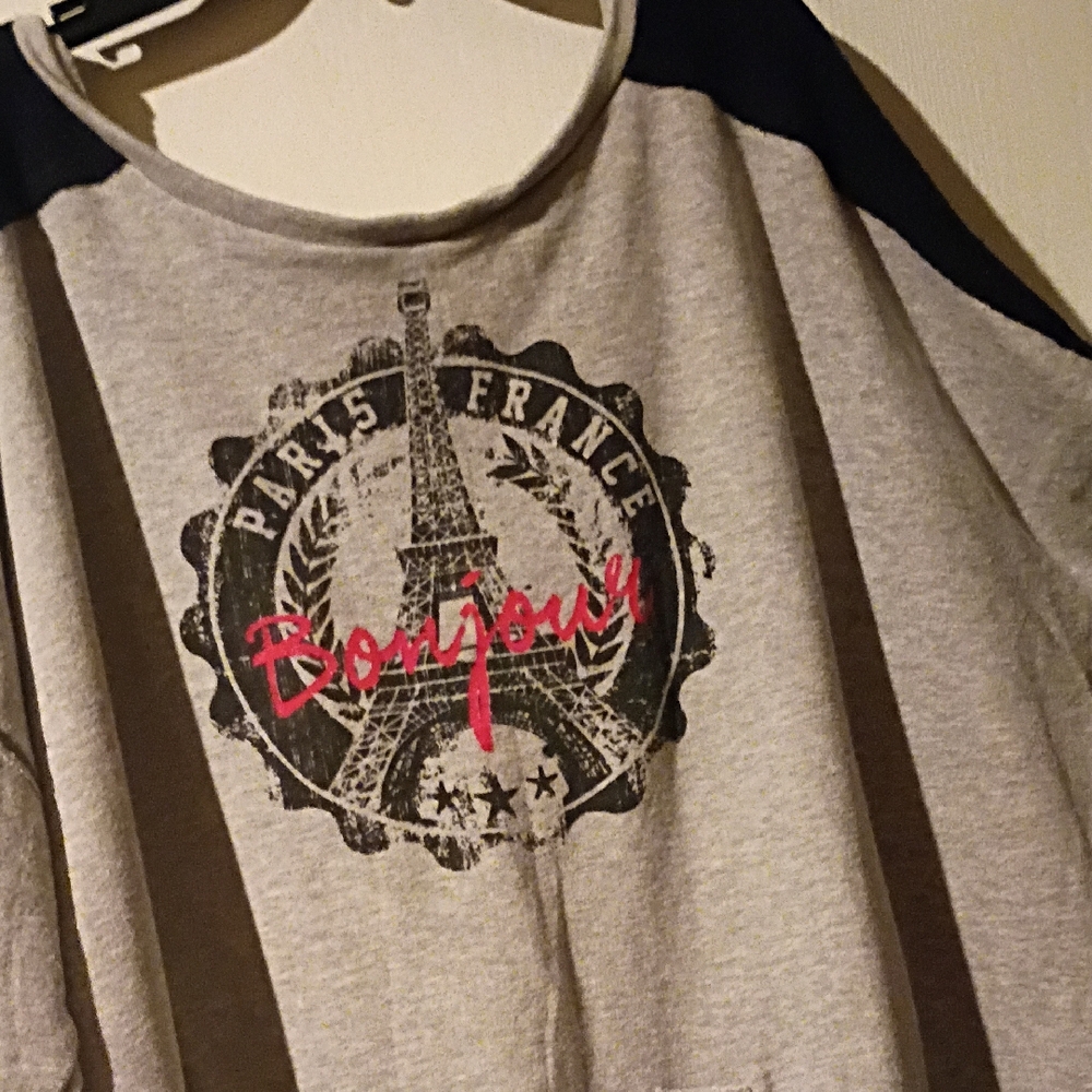 Gray and Black Bonjour Sweater